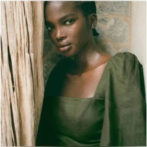 New Reformation Brodie Back Tie Linen Mini Dress